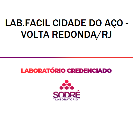 Exame Toxicológico - Volta Redonda-RJ - LAB.FACIL CIDADE DO AÇO - VOLTA REDONDA/RJ (C.N.H, Empregado CLT, Concurso Público)