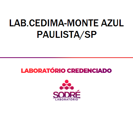 Exame Toxicológico - Monte Azul Paulista-SP - LAB.CEDIMA-MONTE AZUL PAULISTA/SP (C.N.H, Empregado CLT, Concurso Público)