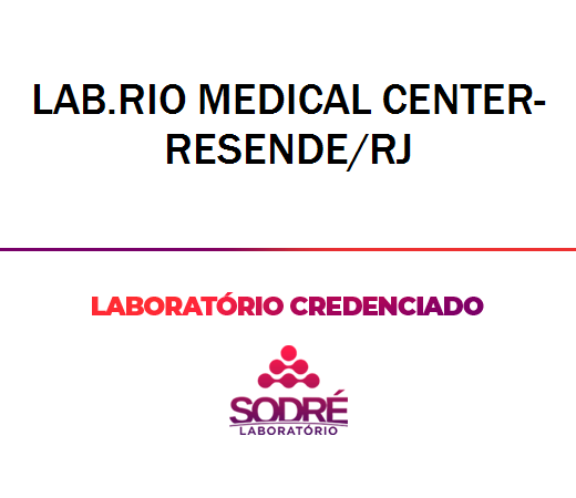 Exame Toxicológico - Resende-RJ - LAB.RIO MEDICAL CENTER-RESENDE/RJ (C.N.H, Empregado CLT, Concurso Público)