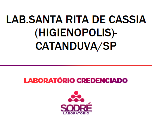 Exame Toxicológico - Catanduva-SP - LAB.SANTA RITA DE CASSIA (HIGIENOPOLIS)-CATANDUVA/SP (C.N.H, Empregado CLT, Concurso Público)