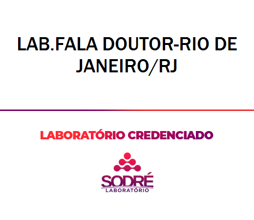 Exame Toxicológico - Rio De Janeiro-RJ - LAB.FALA DOUTOR-RIO DE JANEIRO/RJ (C.N.H, Empregado CLT, Concurso Público)