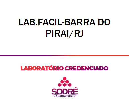 Exame Toxicológico - Barra Do Pirai-RJ - LAB.FACIL-BARRA DO PIRAI/RJ (C.N.H, Empregado CLT, Concurso Público)
