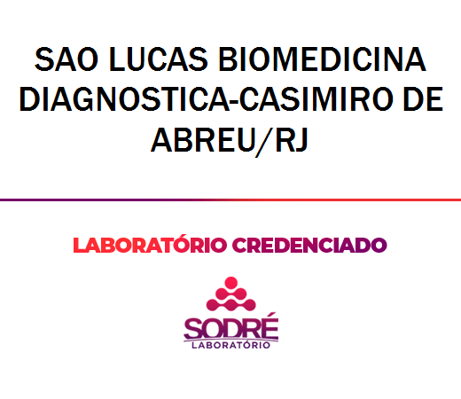 Exame Toxicológico - Casimiro De Abreu-RJ - SAO LUCAS BIOMEDICINA DIAGNOSTICA-CASIMIRO DE ABREU/RJ (C.N.H, Empregado CLT, Concurso Público)