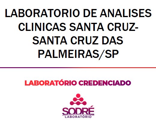 Exame Toxicológico - Santa Cruz Das Palmeiras-SP - LABORATORIO DE ANALISES CLINICAS SANTA CRUZ-SANTA CRUZ DAS PALMEIRAS/SP (C.N.H, Empregado CLT, Concurso Público)