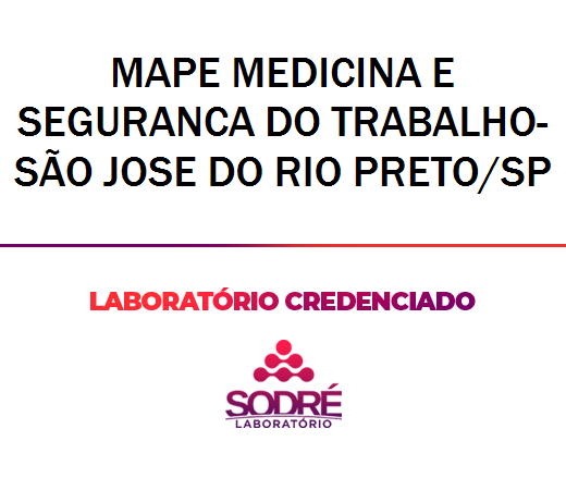 Exame Toxicológico - Sao Jose Do Rio Preto-SP - MAPE MEDICINA E SEGURANCA DO TRABALHO-SÃO JOSE DO RIO PRETO/SP (C.N.H, Empregado CLT, Concurso Público)