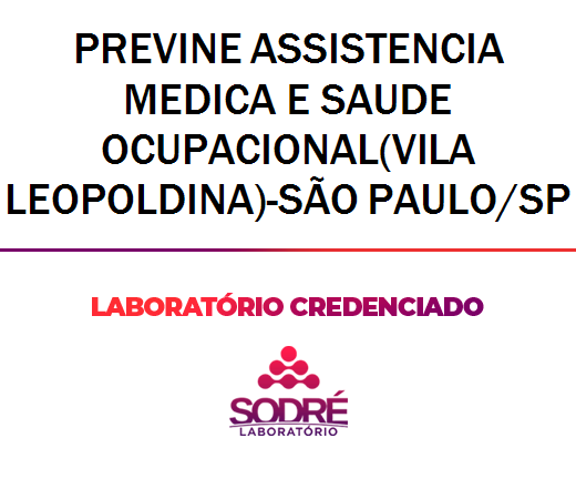 Exame Toxicológico - Sao Paulo-SP - PREVINE ASSISTENCIA MEDICA E SAUDE OCUPACIONAL(VILA LEOPOLDINA)-SÃO PAULO/SP (C.N.H, Empregado CLT, Concurso Público)