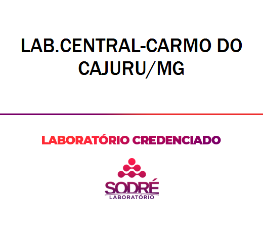 Exame Toxicológico - Carmo Do Cajuru-MG - LAB.CENTRAL-CARMO DO CAJURU/MG (C.N.H, Empregado CLT, Concurso Público)