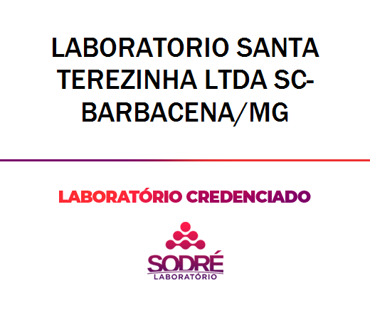 Exame Toxicológico - Barbacena-MG - LABORATORIO SANTA TEREZINHA LTDA SC-BARBACENA/MG (C.N.H, Empregado CLT, Concurso Público)