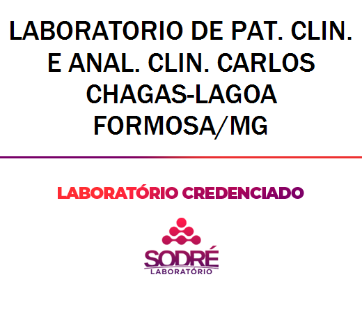 Exame Toxicológico - Lagoa Formosa-MG - LABORATORIO DE PAT. CLIN. E ANAL. CLIN. CARLOS CHAGAS-LAGOA FORMOSA/MG (C.N.H, Empregado CLT, Concurso Público)