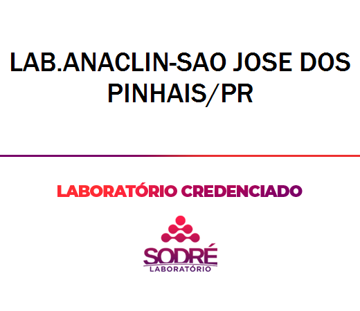Exame Toxicológico - Sao Jose Dos Pinhais-PR - LAB.ANACLIN-SAO JOSE DOS PINHAIS/PR (C.N.H, Empregado CLT, Concurso Público)