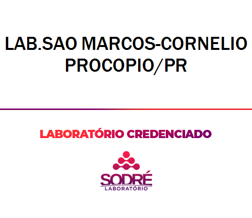 Exame Toxicológico - Cornelio Procopio-PR - LAB.SAO MARCOS-CORNELIO PROCOPIO/PR (C.N.H, Empregado CLT, Concurso Público)