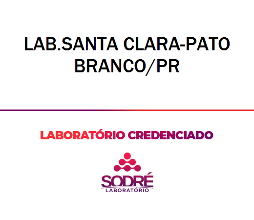 Exame Toxicológico - Pato Branco-PR - LAB.SANTA CLARA-PATO BRANCO/PR (C.N.H, Empregado CLT, Concurso Público)