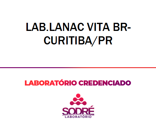 Exame Toxicológico - Curitiba-PR - LAB.LANAC VITA BR-CURITIBA/PR (C.N.H, Empregado CLT, Concurso Público)