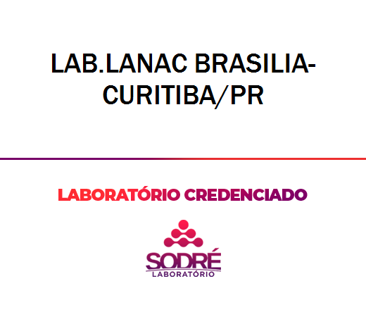 Exame Toxicológico - Curitiba-PR - LAB.LANAC BRASILIA-CURITIBA/PR (C.N.H, Empregado CLT, Concurso Público)