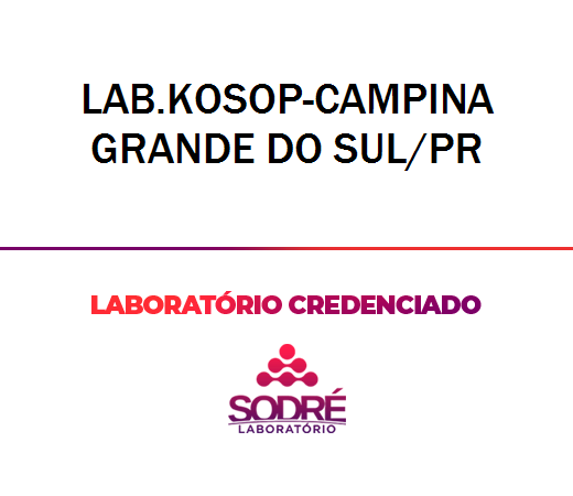 Exame Toxicológico - Campina Grande Do Sul-PR - LAB.KOSOP-CAMPINA GRANDE DO SUL/PR (C.N.H, Empregado CLT, Concurso Público)