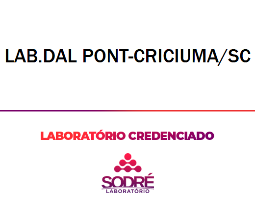 Exame Toxicológico - Criciuma-SC - LAB.DAL PONT-CRICIUMA/SC (C.N.H, Empregado CLT, Concurso Público)