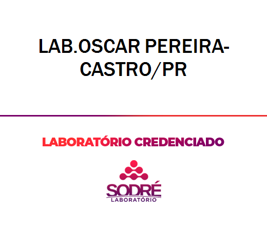 Exame Toxicológico - Castro-PR - LAB.OSCAR PEREIRA-CASTRO/PR (C.N.H, Empregado CLT, Concurso Público)