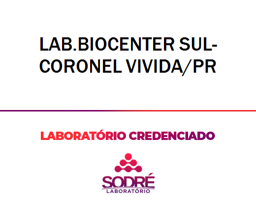Exame Toxicológico - Coronel Vivida-PR - LAB.BIOCENTER SUL-CORONEL VIVIDA/PR (C.N.H, Empregado CLT, Concurso Público)