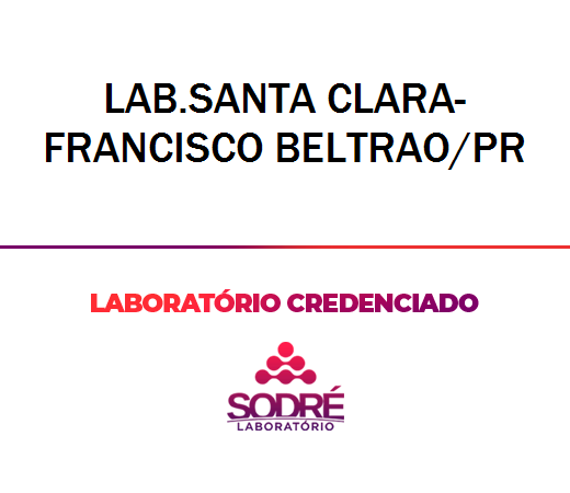 Exame Toxicológico - Francisco Beltrao-PR - LAB.SANTA CLARA-FRANCISCO BELTRAO/PR (C.N.H, Empregado CLT, Concurso Público)