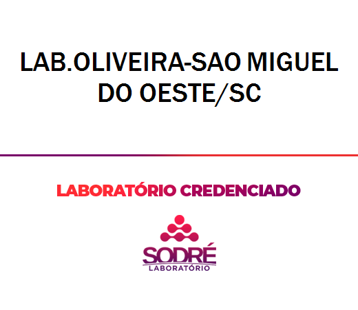 Exame Toxicológico - Sao Miguel D Oeste-SC - LAB.OLIVEIRA-SAO MIGUEL DO OESTE/SC (C.N.H, Empregado CLT, Concurso Público)