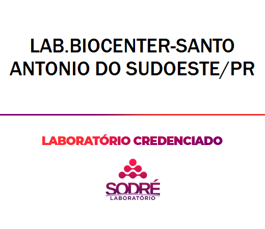 Exame Toxicológico - Santo Antonio Do Sudoeste-PR - LAB.BIOCENTER-SANTO ANTONIO DO SUDOESTE/PR (C.N.H, Empregado CLT, Concurso Público)