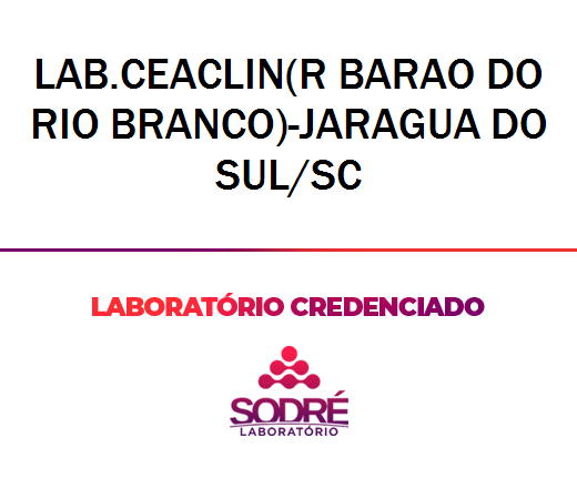 Exame Toxicológico - Jaragua Do Sul-SC - LAB.CEACLIN(R BARAO DO RIO BRANCO)-JARAGUA DO SUL/SC (C.N.H, Empregado CLT, Concurso Público)