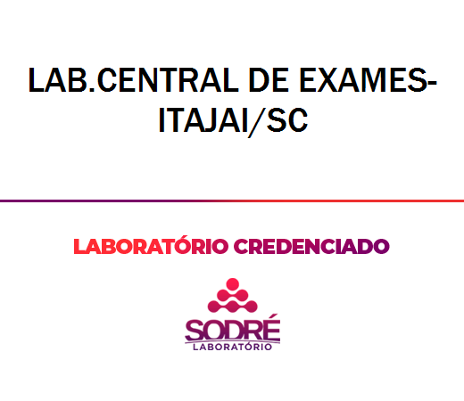 Exame Toxicológico - Itajai-SC - LAB.CENTRAL DE EXAMES-ITAJAI/SC (C.N.H, Empregado CLT, Concurso Público)