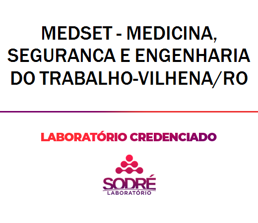 Exame Toxicológico - Vilhena-RO - MEDSET - MEDICINA, SEGURANCA E ENGENHARIA DO TRABALHO-VILHENA/RO (C.N.H, Empregado CLT, Concurso Público)