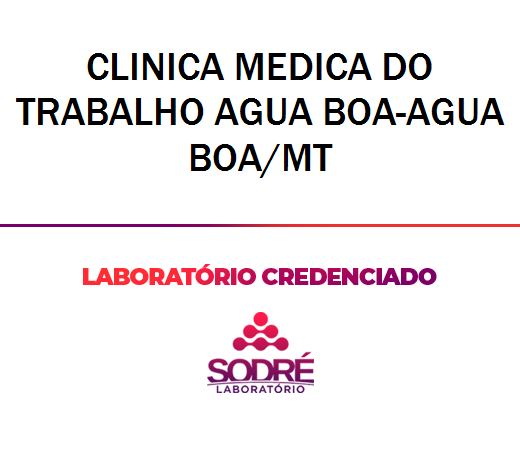 Exame Toxicológico - Agua Boa-MT - CLINICA MEDICA DO TRABALHO AGUA BOA-AGUA BOA/MT (C.N.H, Empregado CLT, Concurso Público)