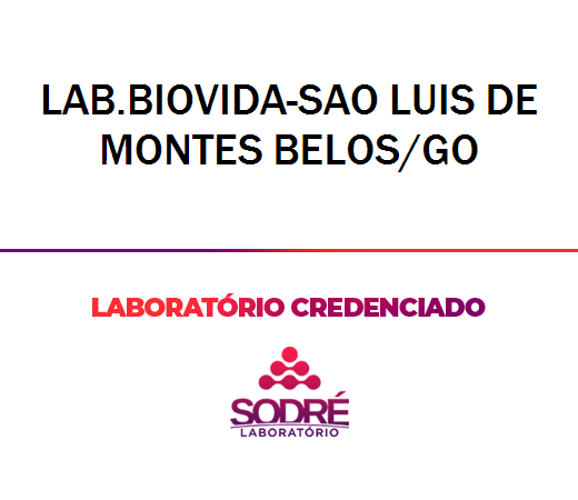 Exame Toxicológico - Sao Luis De Montes Belos-GO - LAB.BIOVIDA-SAO LUIS DE MONTES BELOS/GO (C.N.H, Empregado CLT, Concurso Público)