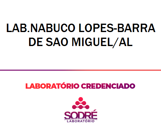 Exame Toxicológico - Barra De Sao Miguel-AL - LAB.NABUCO LOPES-BARRA DE SAO MIGUEL/AL (C.N.H, Empregado CLT, Concurso Público)