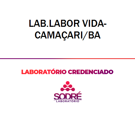 Exame Toxicológico - Camacari-BA - LAB.LABOR VIDA-CAMAÇARI/BA (C.N.H, Empregado CLT, Concurso Público)