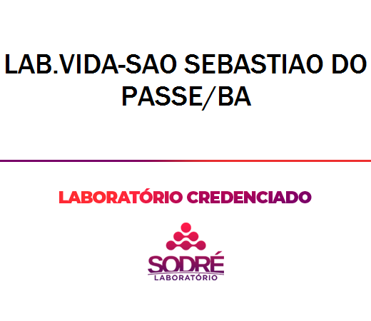 Exame Toxicológico - Sao Sebastiao Do Passe-BA - LAB.VIDA-SAO SEBASTIAO DO PASSE/BA (C.N.H, Empregado CLT, Concurso Público)