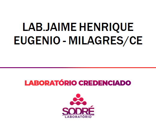 Exame Toxicológico - Milagres-CE - LAB.JAIME HENRIQUE EUGENIO - MILAGRES/CE (C.N.H, Empregado CLT, Concurso Público)
