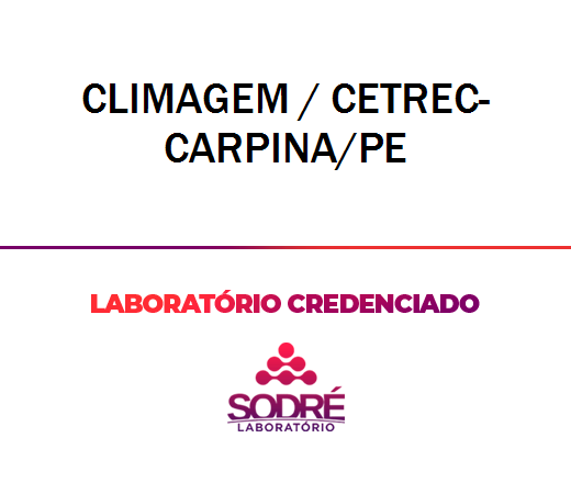 Exame Toxicológico - Carpina-PE - CLIMAGEM / CETREC-CARPINA/PE (C.N.H, Empregado CLT, Concurso Público)
