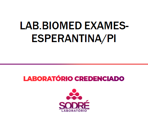 Exame Toxicológico - Esperantina-PI - LAB.BIOMED EXAMES-ESPERANTINA/PI (C.N.H, Empregado CLT, Concurso Público)