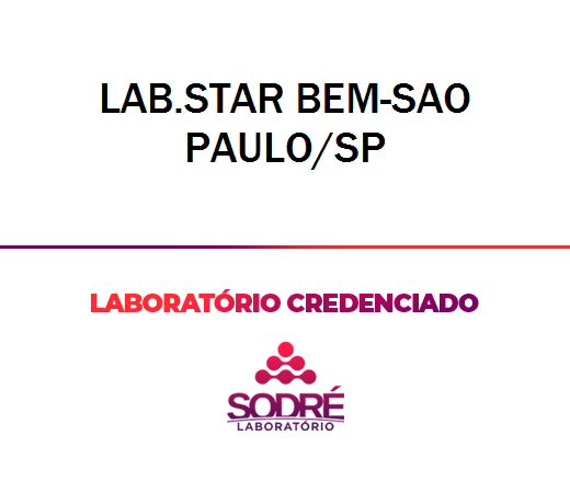 Exame Toxicológico - Sao Paulo-SP - LAB.STAR BEM-SAO PAULO/SP (C.N.H, Empregado CLT, Concurso Público)