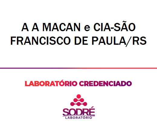 Exame Toxicológico - Sao Francisco De Paula-RS - A A MACAN E CIA-SÃO FRANCISCO DE PAULA/RS (C.N.H, Empregado CLT, Concurso Público)