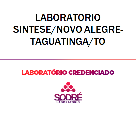 Exame Toxicológico - Taguatinga-TO - LABORATORIO SINTESE/NOVO ALEGRE-TAGUATINGA/TO (C.N.H, Empregado CLT, Concurso Público)