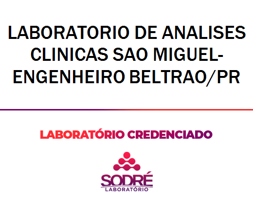 Exame Toxicológico - Engenheiro Beltrao-PR - LABORATORIO DE ANALISES CLINICAS SAO MIGUEL-ENGENHEIRO BELTRAO/PR (C.N.H, Empregado CLT, Concurso Público)