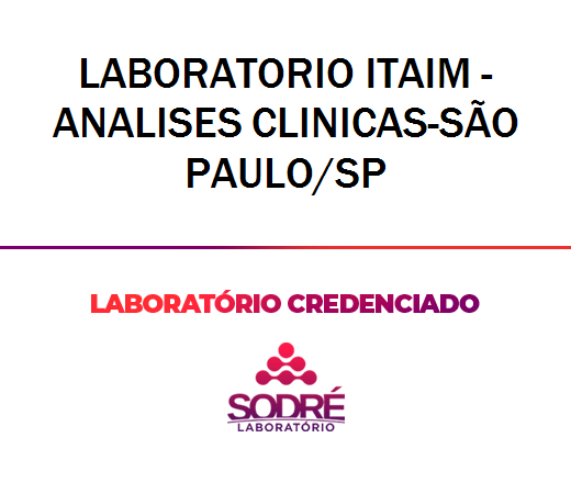 Exame Toxicológico - Sao Paulo-SP - LABORATORIO ITAIM - ANALISES CLINICAS-SÃO PAULO/SP (C.N.H, Empregado CLT, Concurso Público)