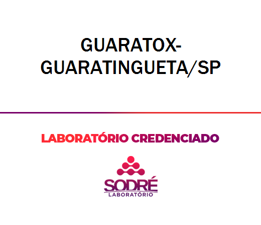 Exame Toxicológico - Guaratingueta-SP - GUARATOX-GUARATINGUETA/SP (C.N.H, Empregado CLT, Concurso Público)