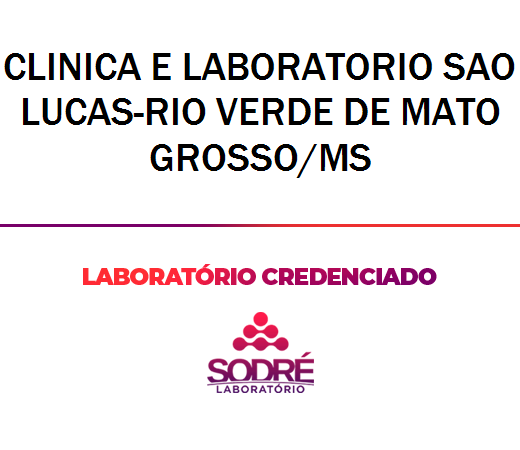 Exame Toxicológico - Rio Verde De Mato Grosso-MS - CLINICA E LABORATORIO SAO LUCAS-RIO VERDE DE MATO GROSSO/MS (C.N.H, Empregado CLT, Concurso Público)