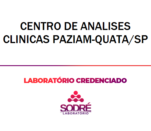 Exame Toxicológico - Quata-SP - CENTRO DE ANALISES CLINICAS PAZIAM-QUATA/SP (C.N.H, Empregado CLT, Concurso Público)