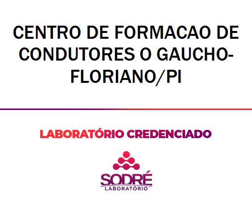 Exame Toxicológico - Floriano-PI - CENTRO DE FORMACAO DE CONDUTORES O GAUCHO-FLORIANO/PI (C.N.H, Empregado CLT, Concurso Público)