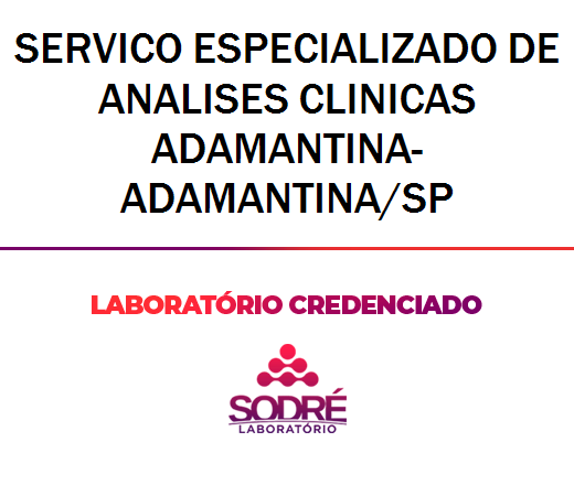 Exame Toxicológico - Adamantina-SP - SERVICO ESPECIALIZADO DE ANALISES CLINICAS ADAMANTINA-ADAMANTINA/SP (C.N.H, Empregado CLT, Concurso Público)