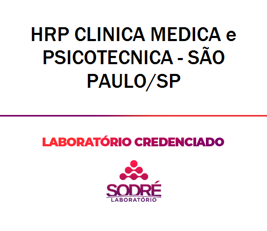 Exame Toxicológico - Sao Paulo-SP - HRP CLINICA MEDICA E PSICOTECNICA - SÃO PAULO/SP (C.N.H, Empregado CLT, Concurso Público)