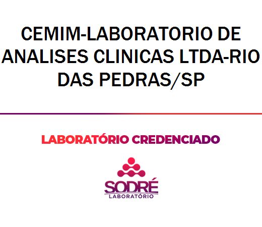 Exame Toxicológico - Rio Das Pedras-SP - CEMIM-LABORATORIO DE ANALISES CLINICAS LTDA-RIO DAS PEDRAS/SP (C.N.H, Empregado CLT, Concurso Público)