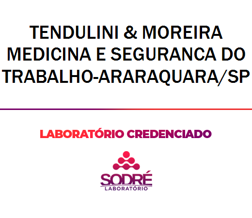 Exame Toxicológico - Araraquara-SP - TENDULINI & MOREIRA MEDICINA E SEGURANCA DO TRABALHO-ARARAQUARA/SP (C.N.H, Empregado CLT, Concurso Público)