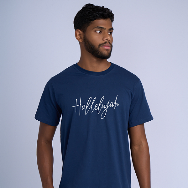 Camiseta Masculina Azul Marinho - Hallelujah.